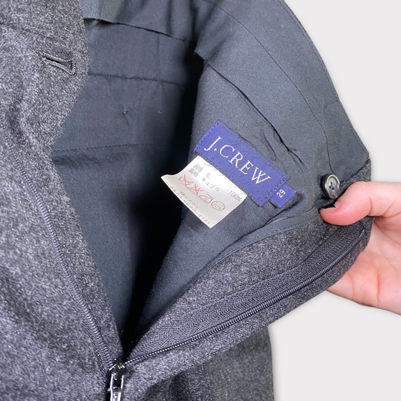 Vintage 90s J. Crew Women’s Wool High Rise Trousers Pleated Gray Pants - Picture 8 of 11